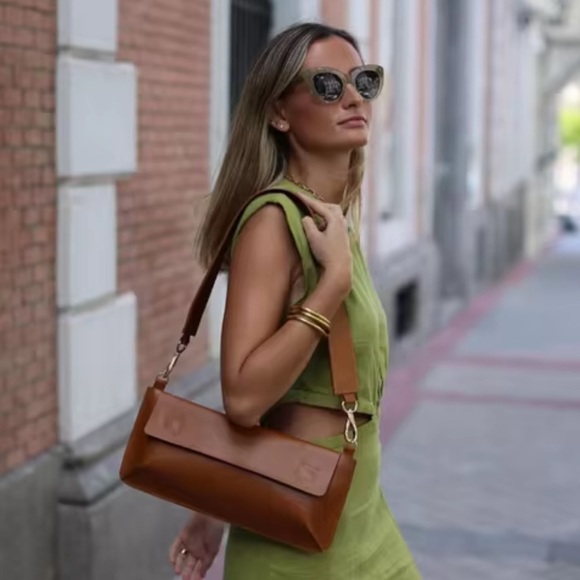 🔥 Zara Cutout Midi Dress - Olive Green - Linen - Picture 7 of 7